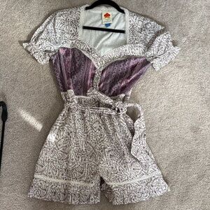 FARM Rio purple floral romper